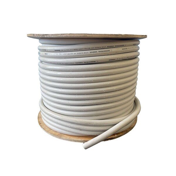 Industrial Choice 3/4 x 400 ft Reel EPDM Air-Water-Light Chemical 300PSI Hose White ICH-ER3/4-300WH-400reel-1pc - main